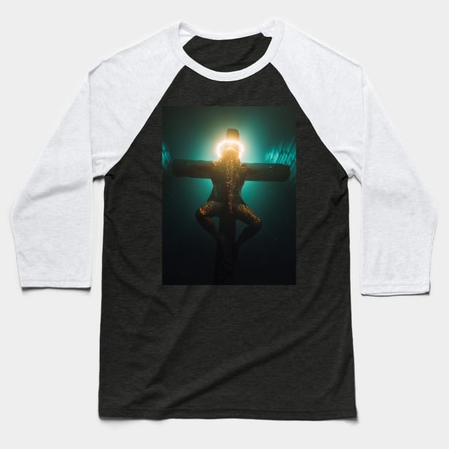 Crucifixion Baseball T-Shirt by Egor Litvinov